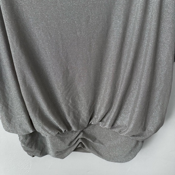 NWT Express Silver sparkly drapey blouse Size XL - Picture 7 of 9